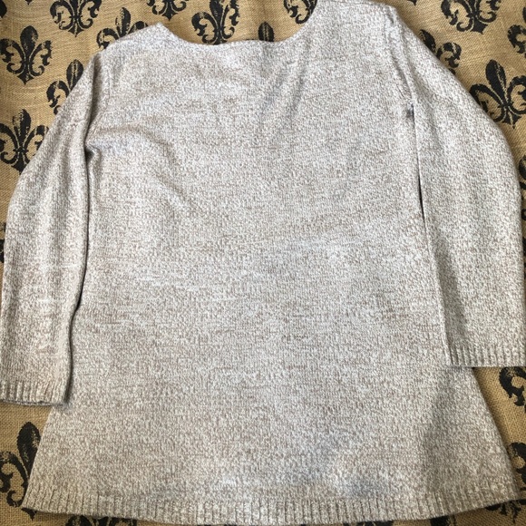 Beige Oversized Long Sweater Pullover Zippers - Picture 8 of 8